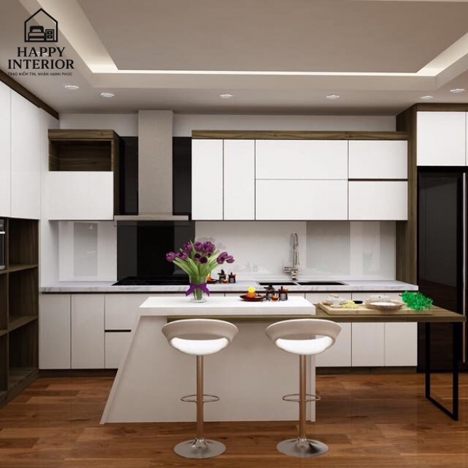 Mẫu Tủ Bếp Gỗ Công Nghiệp MS124