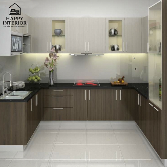 Mẫu Tủ Bếp Gỗ Công Nghiệp MS127