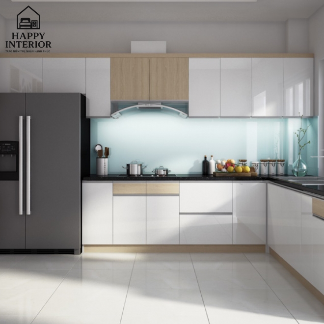 Mẫu Tủ Bếp Gỗ Công Nghiệp MS128