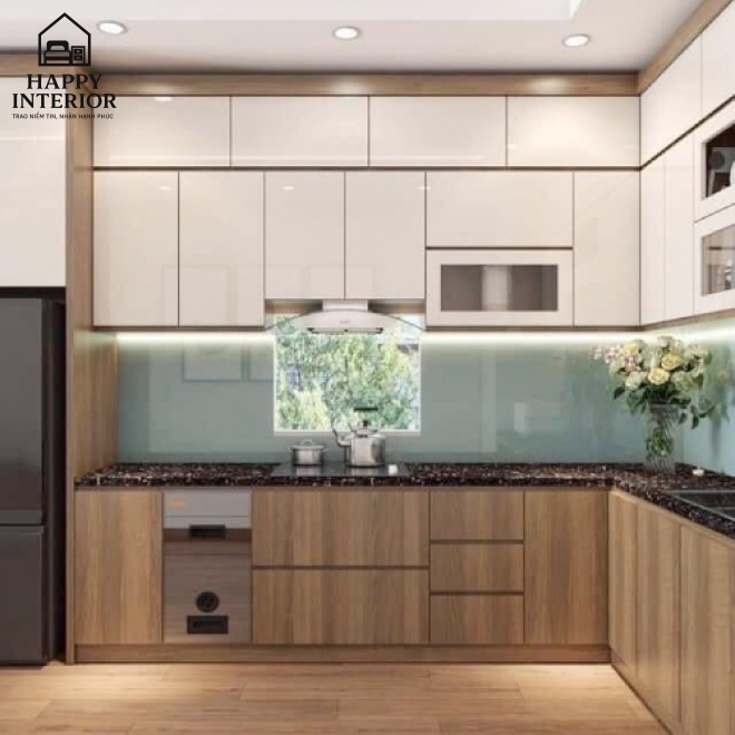 Mẫu Tủ Bếp Gỗ Công Nghiệp MS129