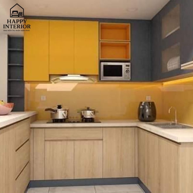 Mẫu Tủ Bếp Gỗ Công Nghiệp MS120