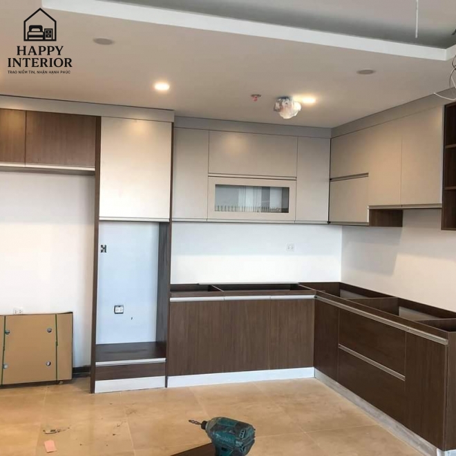 Mẫu Tủ Bếp Gỗ Công Nghiệp MS121